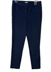 J McLaughlin Womens Textured Cotton Stretch Skinny Pants Navy 6