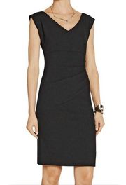 Diane von Furstenberg Bevin Ruched Stretch-Crepe Dress Little Black Dress Sz 8