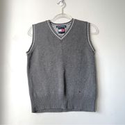 Grey Sweater Knit Vest L