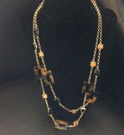 Adrienne V  layered Necklace & earrings Set Tortoi