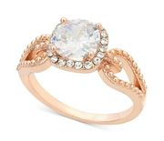 Charter Club Halo Open Ring in Rose Gold-Tone Size 5 MSRP $30 NWT