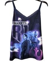 Star Wars Rogue One Lace Trim Cami Tank Top Purple Medium