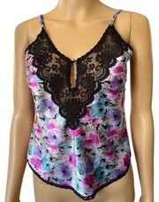 Maidenform Chantilly Vintage 70s Boho Romantic Floral Lace Lingerie Mini Top