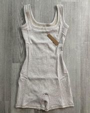 Cotton Rib Onesie In Limited Edition Heather Oatmeal