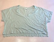 BP. Womens Blue Shirt Size Medium‎ V neck Crop Boxy