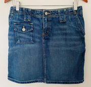 Vintage Y2K Polo Ralph Lauren Carolyn Cotton Blue Jeans Denim Mini Skirt Sz 6