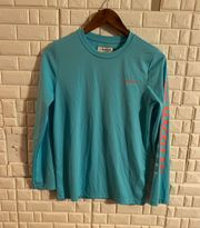 OUTDOORS Fish Gear  Moisture Wicking Long Sleeve T BLUE L 26 L X 17 W