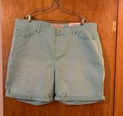 Soft Surroundings Shorts Aqua Splash Ultimate Pull On Relaxed Denim Jean Size 2X