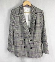 Topshop Plaid Double Breasted Blazer Size US 10