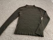 Dark Army Green Ribbed Sweater