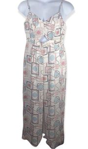 Guess Soliana Printed Wide Leg Jumpsuit Peep Hole Front size Large