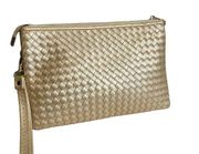 Vegan Leather Boutique Gold Zipper Large Clutch Wristlet