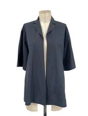 Bottega Veneta Charcoal Black Open Front Collard Shirt *SAMPLE *Damaged Small