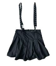 HOT TOPIC Black Pleated Skirt with Adjustible Suspenders Size Large