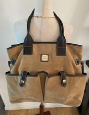 Dooney & Brouke  suede tan bag handbag shoulder bag tote bag