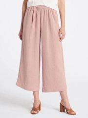 Madewell Untailored Wide Leg Crop Lightspun Warm Thistle Gauze Pink Pant Size XS