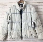 NWT Marc New York Performance Lightwash Denim Puffer Coat Medium