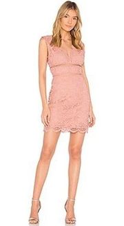 J.O.A Open Back Lace Mini Dress Rose Pink