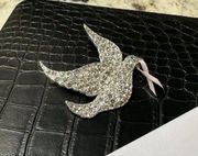 Rhinestone Dove Bird Silver Tone Brooch Pin Signed Signed Paloma Blanca Mikaella