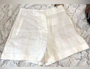 Massimo Dutti size 4 linen white shorts new with tags