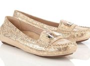 Vionic Sydney Gold Snake Print Loafers size 9.5 A33