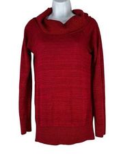 AB Studio Women's Red Knit Cowl Neck Sweater Size M