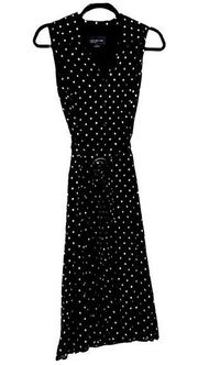 Vintage 90s polka dot black dress size 8