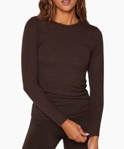 Set Active  Ribbed Modal Set Long Sleeve Espresso