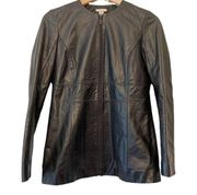 Halogen Nordstrom Black Leather Jacket Small