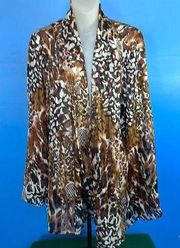 Jones Studio Shrug Animal Print Brown/Black Size 1X