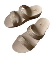 Gold Lottie Shimmer Crystal Slide Size US 7