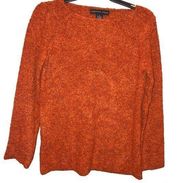 Josephine Chaus Wool Blend Soft Fuzzy Sweater Burnt Orange Small