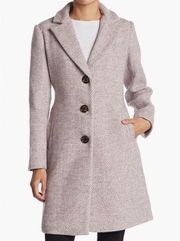 Sam Edleman Notch Collar Lavender and ivory herringbone wool coat