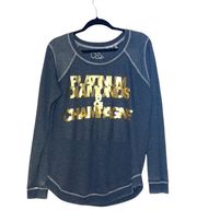 Dark Gray & Gold Foiled Champagne Graphic Sweatshirt