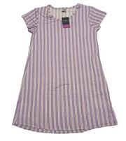 serra loungewear night shirt/ gown purple grey striped nwt