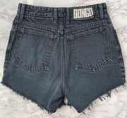 Bongo Vintage Black Distressed Custom Cutoff Denim Jean Shorts 7