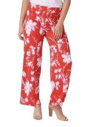 Isaac Mizrahi Live! Womens High Waisted Floral Pebble Knit Wide Leg Pants Sz 2XP