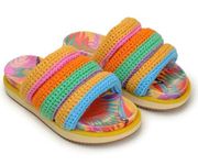 Farm Rio Colorful Toucans Crochet Anatomic Sandal