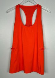 Fabletics Lana Tank in Tangerine Size XL Cinched Waist Racer Back Athletic Wear