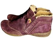 Clarks Womens Roseville Aster Purple Suede Round Toe Ankle Boots Shoes 10