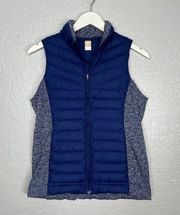 Size M Heather Blue Winter Warrior Goose Down Puffer Vest Full Zip