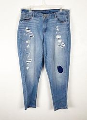 LANE BRYANT Boyfriend High Rise Intentionally Ripped Distressed Jeans, Size 20