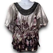 Heart soul floral blouse women’s size large