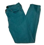 Liverpool Jeans Lake Blue Cropped Skinny Teal Stretchy Size 6/28