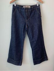 Vintage GAP 2003 Denim Wide Leg Cuffed Cropped Jeans 2