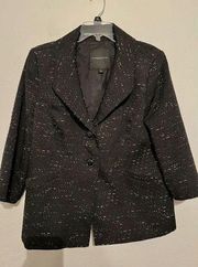 Classiques entier black white tweed blazer jacket size XL ￼