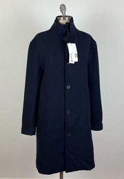 Zara Navy Blue Pea Overcoat NWT