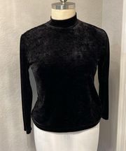 | Black Velvet Mock Neck Sweater