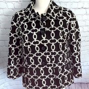 INC Black and White geometric pattern jacket - L