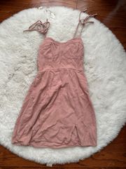 Pink Sun Dress with straps 